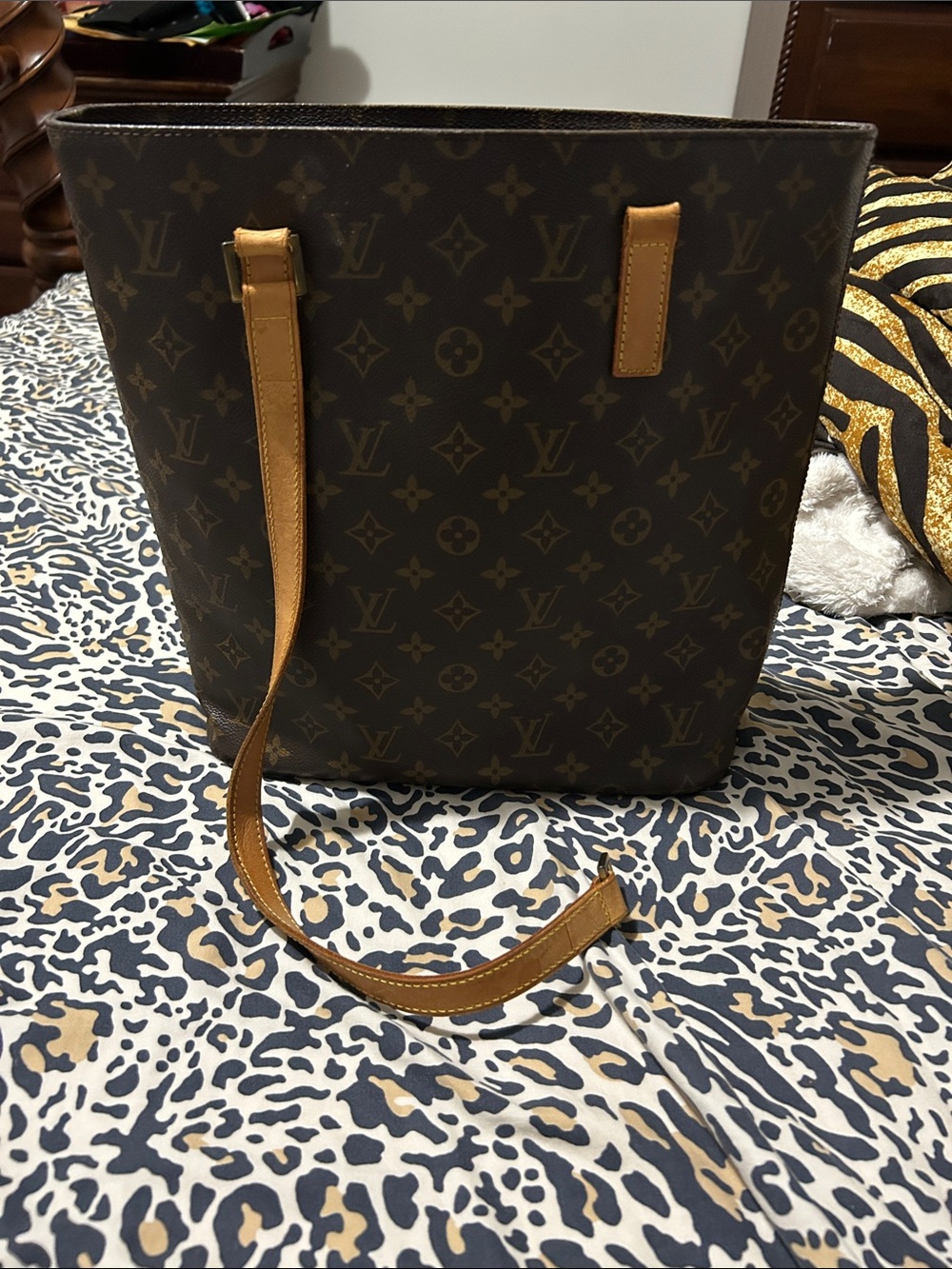 Monogram Canvas Messenger Bag in Brown and Tan
